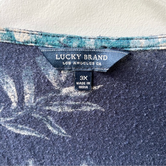 Lucky Brand viscose linen floral t-shirt - Picture 2 of 7